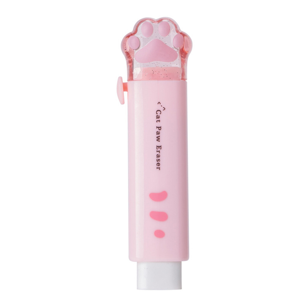Cat Paw Shaped Retractable Erasers Cute Rubber for Kids Push-Pull Rubber Eraser for Students Writing