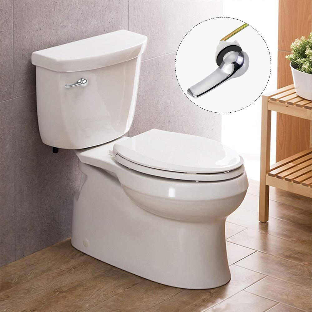 Toilet Tank Repair Kit Include Chrome Flush Lever Handle Bolts and Steel Flapper Chains for Most