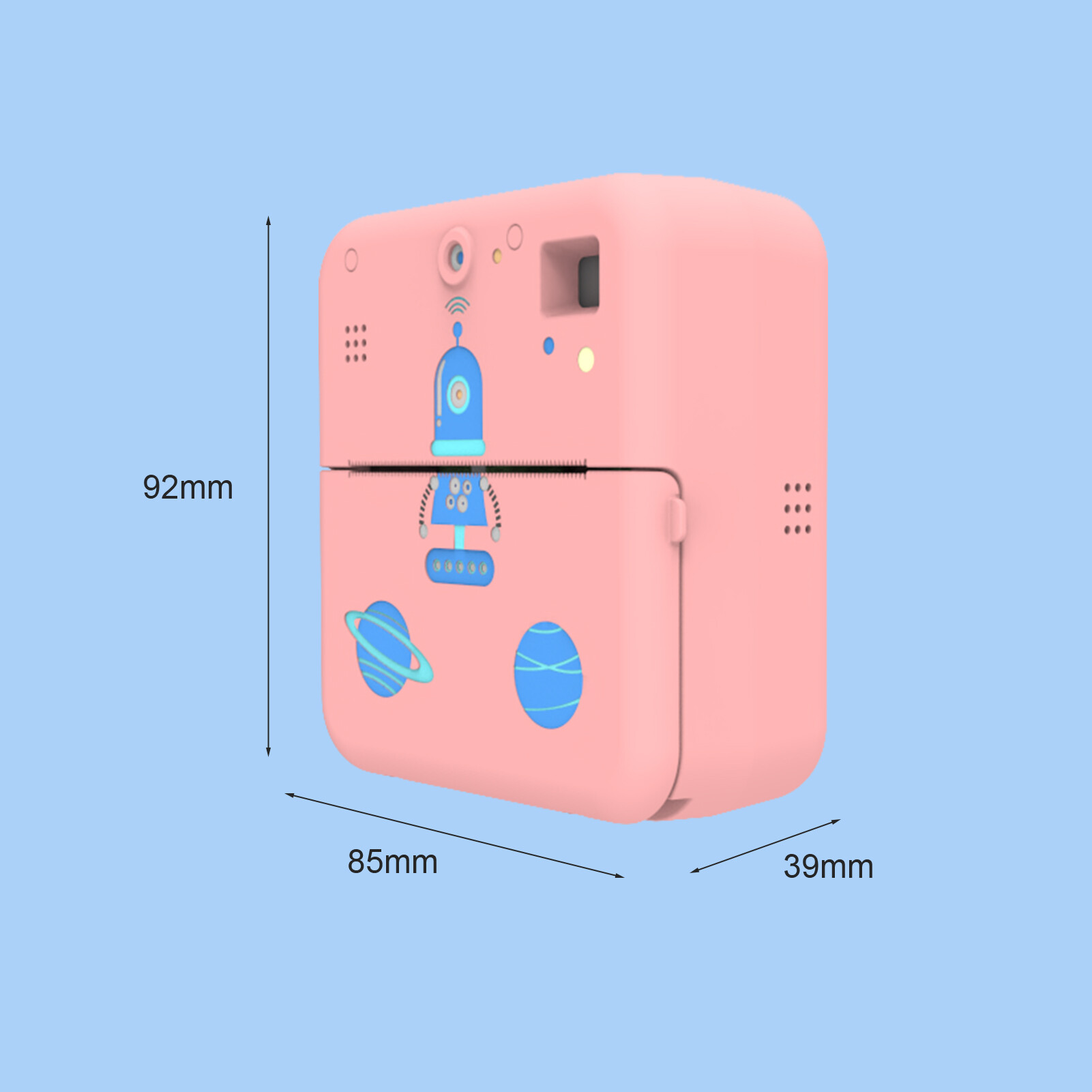keykits- Mini Pocket Printer Camera Instant Print Portable Thermal Printing Machine Wireless BT Connection for Picture Label DIY Handcraft List Meno Notes Journal Receipt Paper Sticker Compatible with Android iOS