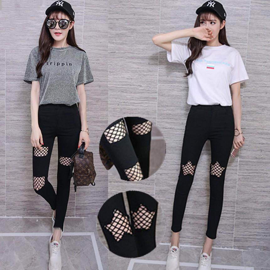 S-3XL Phụ Nữ Skinny Cắt Quần Bút Chì Giữa Eo Xà Cạp