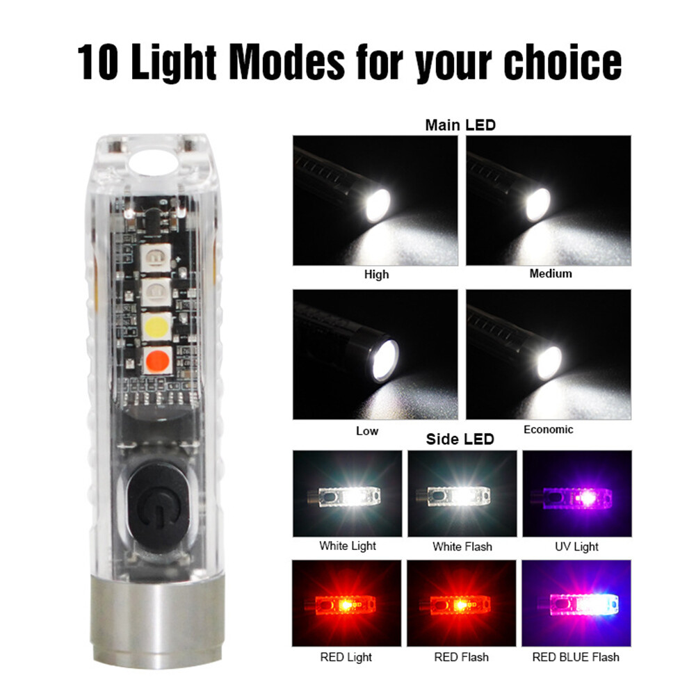 Đèn Pin Móc Khóa Mini Đèn Pin LED Bỏ Túi Đèn Đi Bộ Đường Dài USB