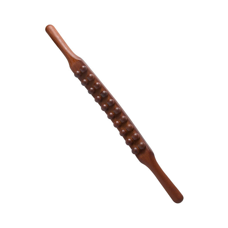 GURU New 20 Beads Gua Sha Massage Stick Carbonized Wood Back Body Meridian Scrapping Therapy Wand Muscle Relaxing Acupuncture Massager