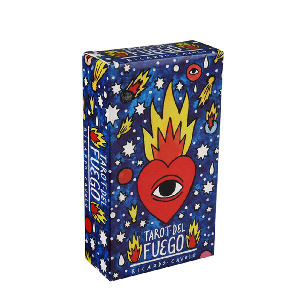 Tarot Card Deck, Del Fuego Tarot Divination Game Cards, Family Party Board Game Fun Game Cards for Beginner for w/ Guide