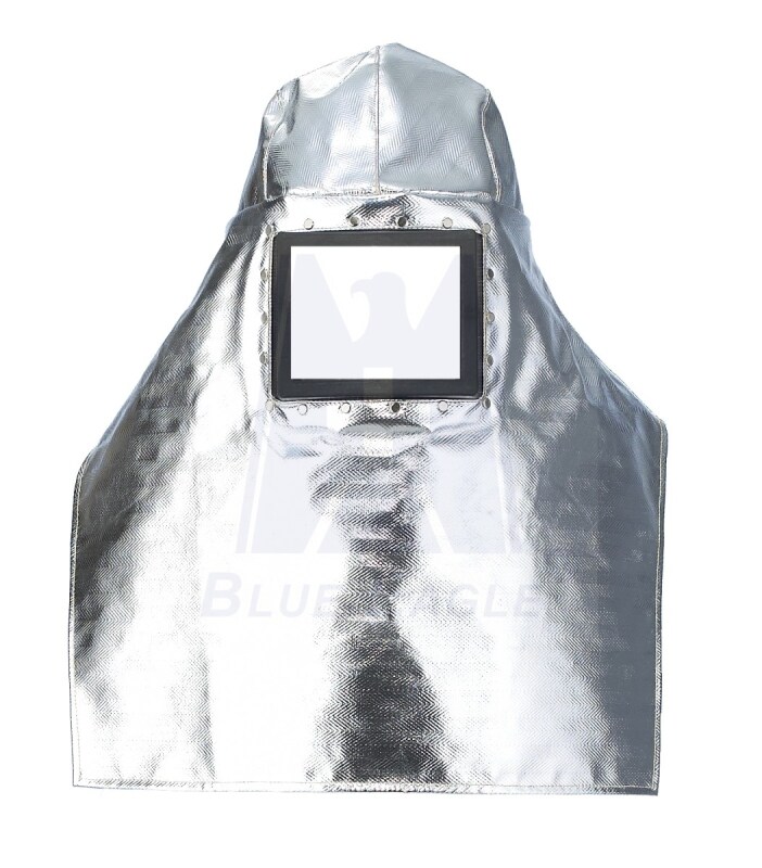 BLUE EAGLE Aluminized Hood | Heat Resistance | Thermal Radiation Heat Resistance | Heat Reflection Aluminized Hood | AL1 | Standards: EN407, EN388
