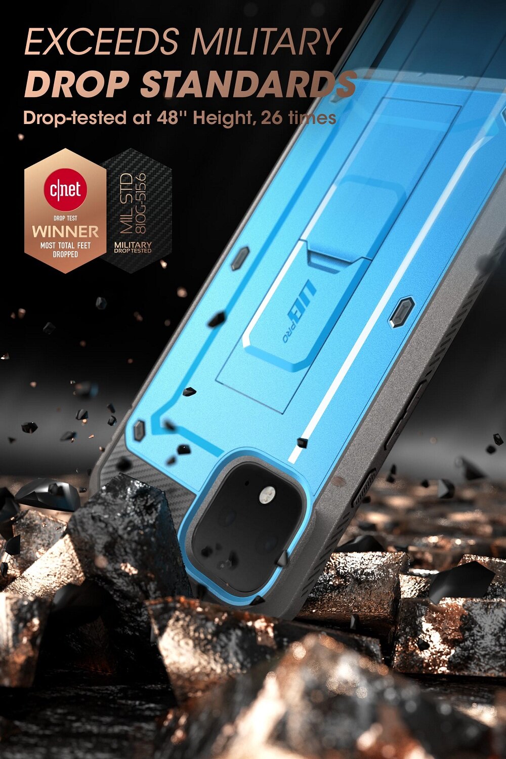 SUPCASE UBPro Casing for Google Pixel 4/ 4XL 2019 Full-Body Rugged Shockproof Case with Holster& Screen Protector& Kickstand