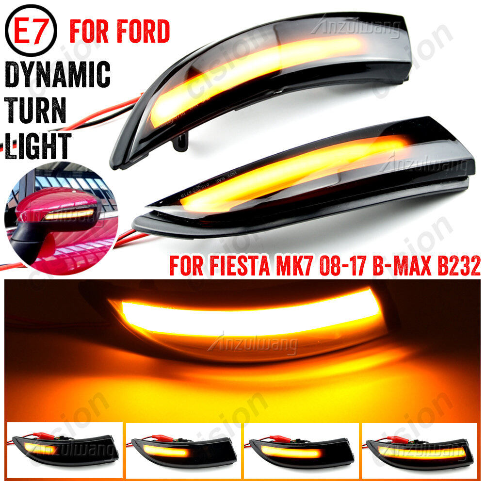 1 Pair Dynamic Turn Signal Light LED Side Rearview Mirror Sequential Indicator Lamp For Ford Fiesta MK7 2008-2017 B-MAX B232