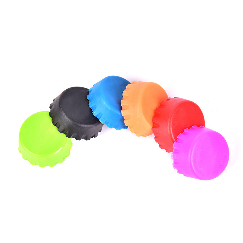 6Pcs Silicone Drip Free Practice Reuse Beer Bottle Cap For Drink Wine Beer Bottle Novelty Sealer Stopper Cover