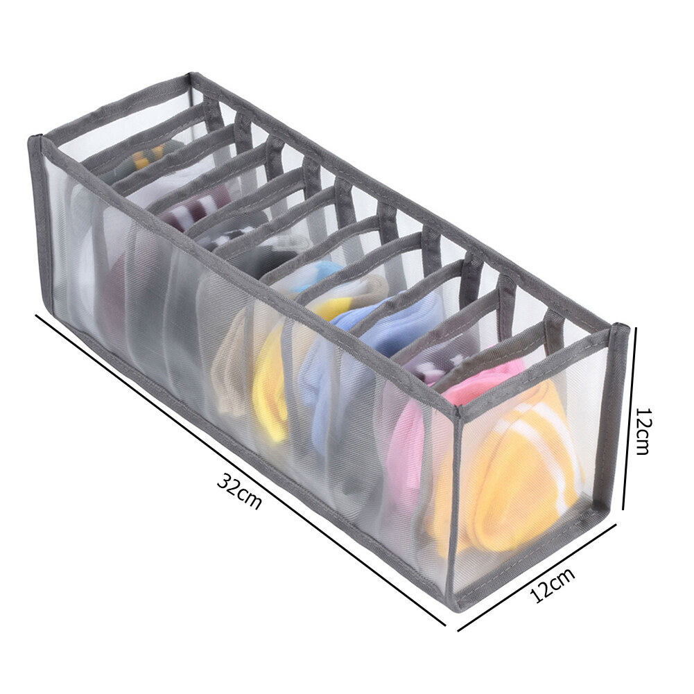 [Chinatera] 6/7/11 Grids Portable Underwear Storage Compartment Box Foldable Bra Organizer Drawer Socks Storage Box Cabinet Drawer Divider Home Wardrobe Organizer