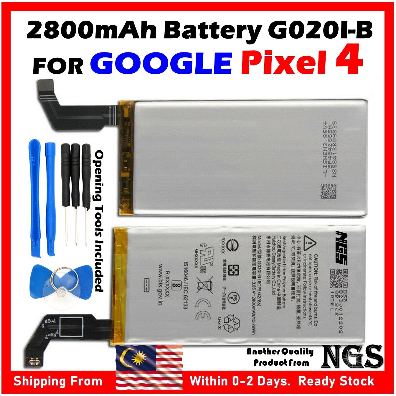 GENUINE BATTERY G020I-B FOR GOOGLE PIXEL 4 G020M G020N G020I 2800mAh OEM NEW