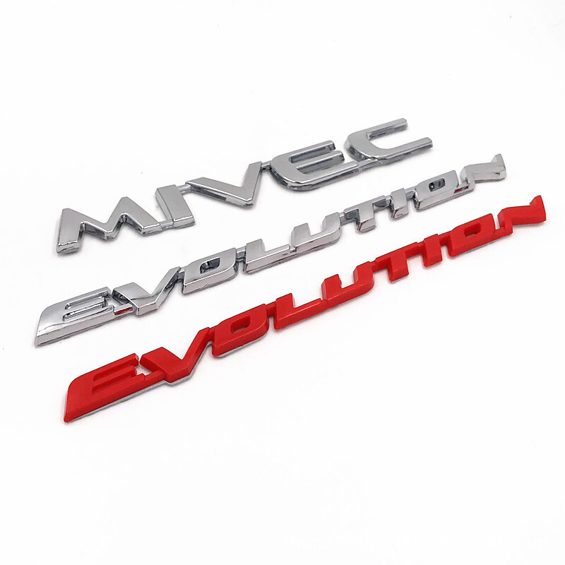 LOGO Xe Hơi Bằng Nhựa Mivec Biểu Tượng Tiến Hóa Miếng Dán Huy Hiệu Cho Mitsubishi Phụ Kiện Xe Hơi