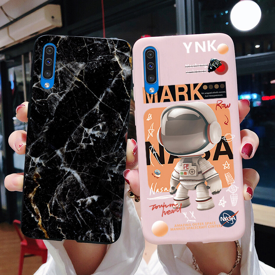 Soft phone case for samsung galaxy a50 a50s a30s 2022 new design black astronaut marble painted case cover