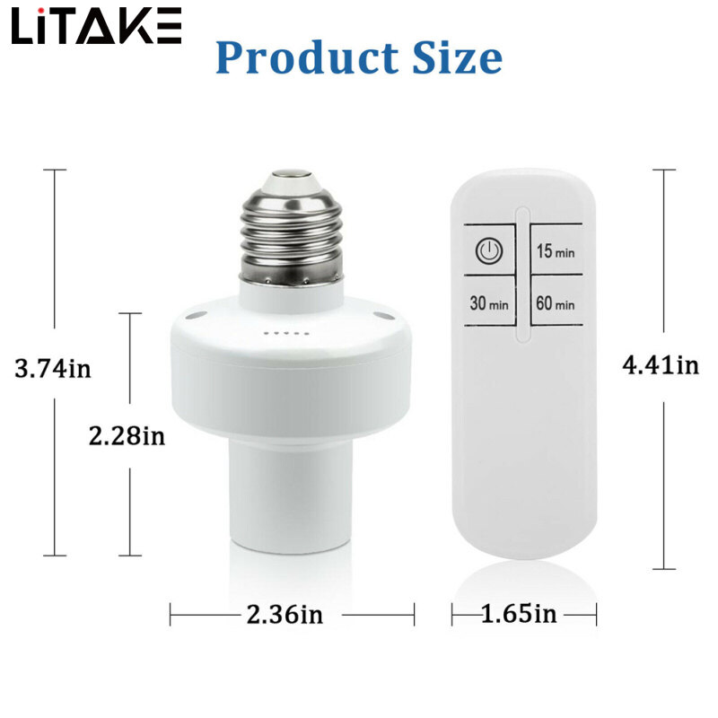 LITAKE E27 Lamp Holder Wireless Remote Control Stable Performance Light Bulb Cap Socket Switch Screw Kit