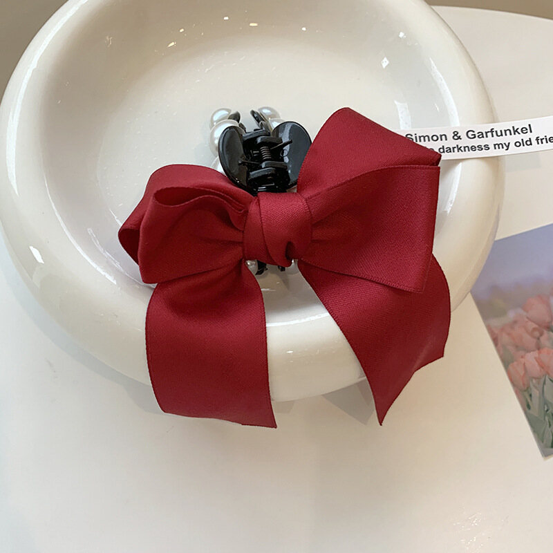 New Korean Hair Clip Fashion Pearl Bow Shark Clip Hairpin For Woman Girls Hair Accessories