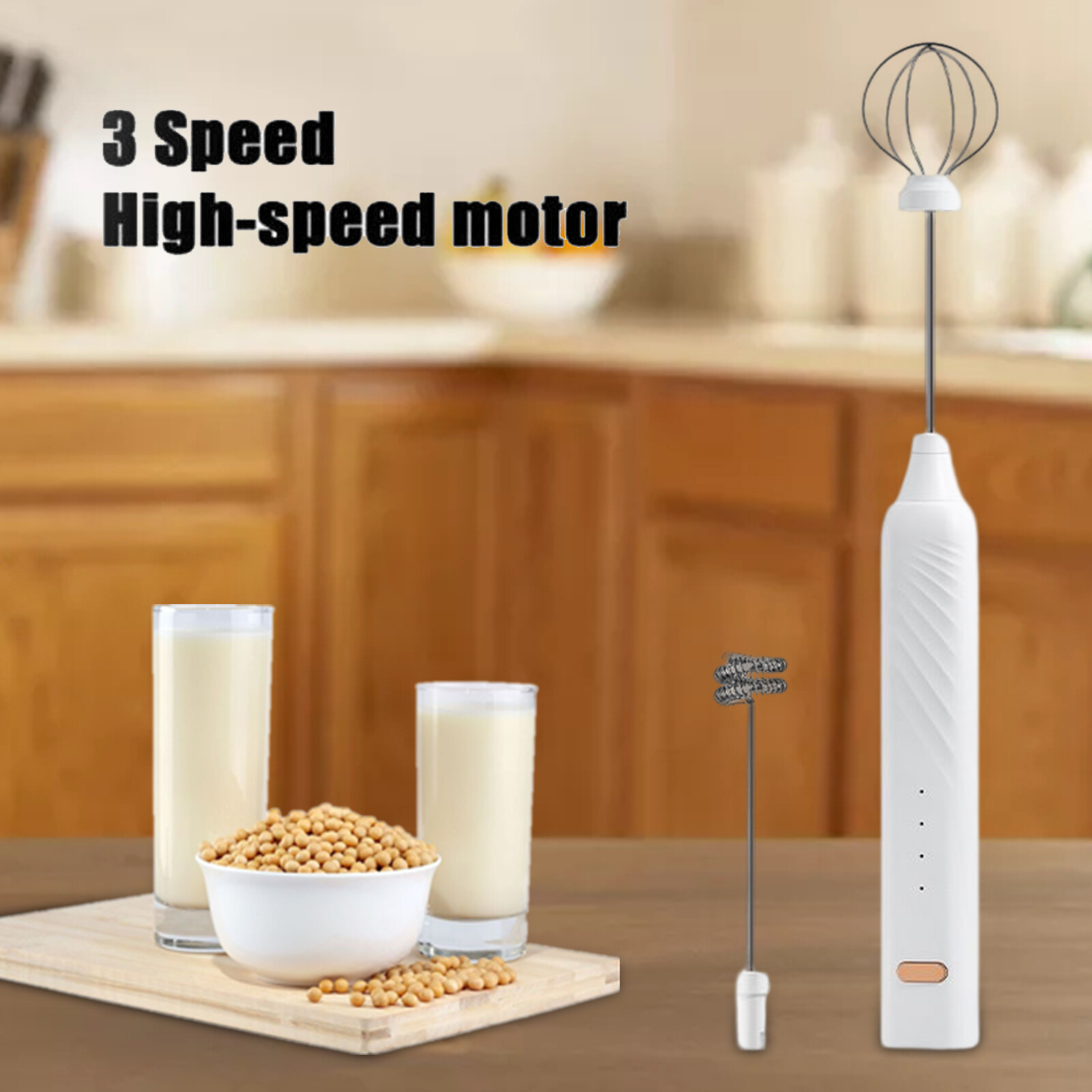 Blesiya Electric Milk Frother Hand Pump Foamer Mesh Maker Creamer Brush Storage Tube