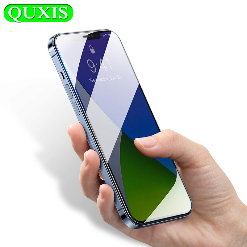 Quxis tempered glass screen protector for iphone 12 pro max 11 11 pro x xs xsmax transparent protective glass for iphone 12 mini xr 7 8 plus tempered glass film