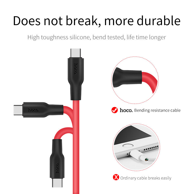 Cáp Sạc Silicon HOCO X21 Plus, Cáp Dữ Liệu Loại C Cáp Sạc Nhanh 3A Dành Cho Samsung Xiao Mi Macbook Android