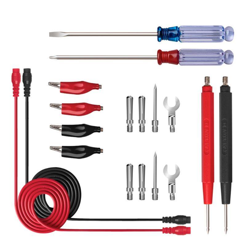 Hot Sale Electronic Test Leads Kit, Digital Multimeter Leads with Test Extension, Alligator Clips, Test Probe, Screwdriver