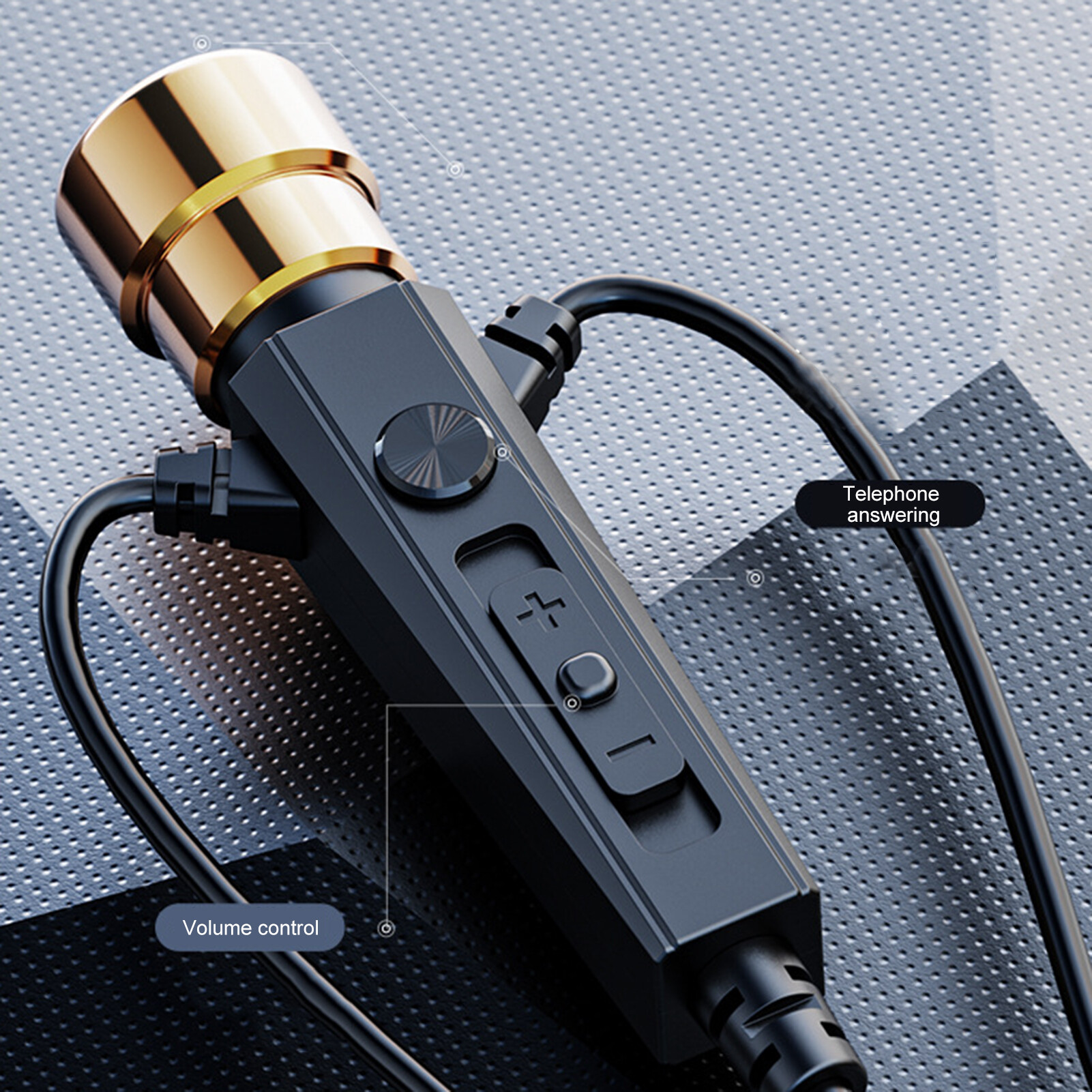 Wired Earphone Universal Noise Reduction 3.5mm L-shaped Plug Dynamic Gaming Headphone with Microphone for Karaoke Professional Earphone Comfortable