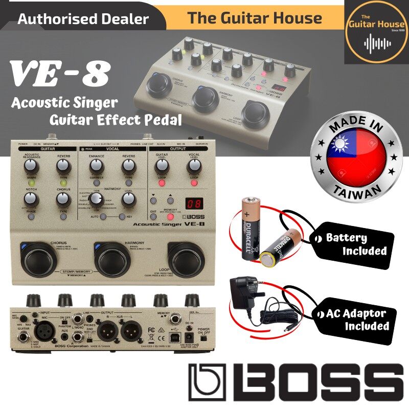 Boss VE-8 Acoustic Singer Guitar/Vocal Processor Stompbox (VE8