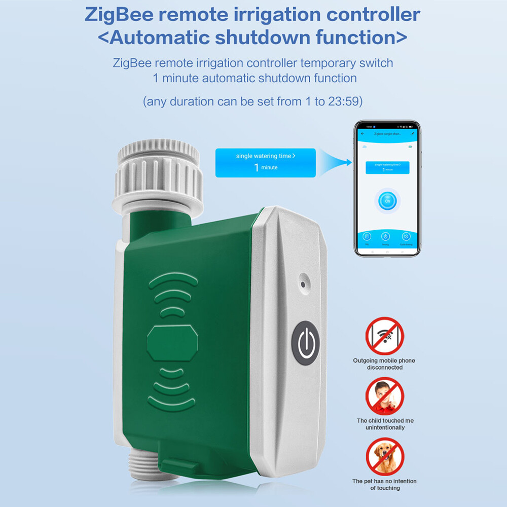 Smart Sensor Tuya ZigBee Watering Timer Drip Irrigation Controller Automatic Garden Watering System APP Control Compatible with Amazon Alexa and Google Assistant for Voice Control