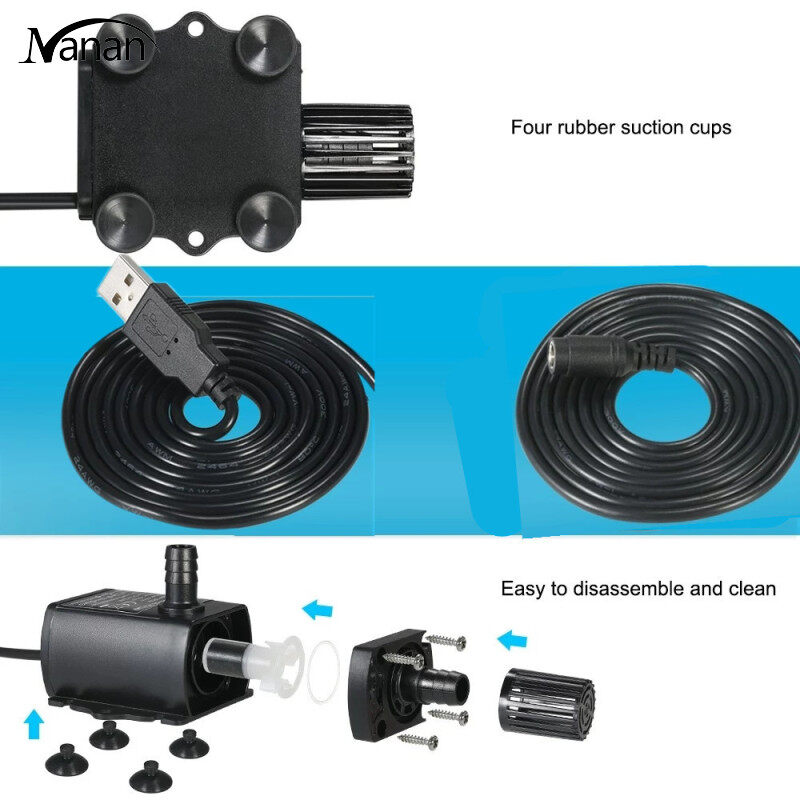 READY STOCK DC12V USB 5V Mini 4 Modes Adjustable Brushless Water Pump