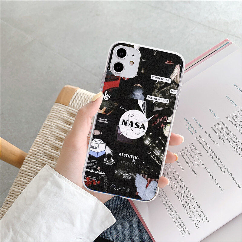 Treding Desing NASA Space Super Hero Pattern Clear Soft Case iPhone 13 12 11 PRO MAX 6 6S 6Plus 6SPlus 7 7Plus 8 8Plus X XS XR XSmax SE 2020 Phone Cover Casing