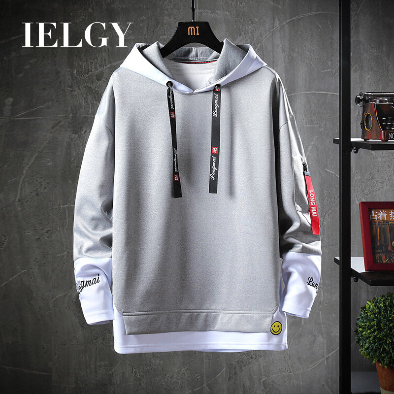 IELGY men's sweater autumn round neck fashion brand sweater European and American men's long-sleeved hoodie clothes sweater men