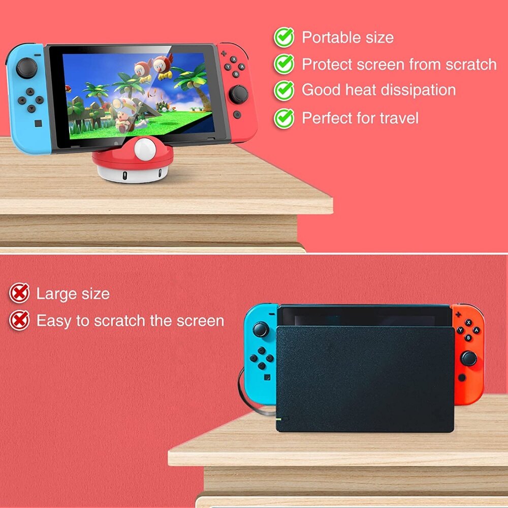 Switch Trạm Nối Cho Bộ Chuyển Đổi Nintendo & Switch Oled/Lite, Đế Sạc Công Tắc Cổng Loại Di Động C, Thay Thế Tương Thích Với Bộ Chuyển Đổi Nintendo Trạm Dock Chính Thức