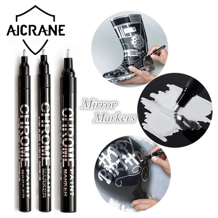 AICRANE Liquid Mirror Marker Silver Markers Pen DIY Reflective Paint