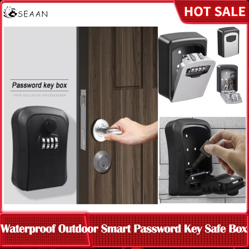 Smart Code Password Key Lock Box Storage Key Wall Mounted Key Safe Box Waterproof Outdoor Keybox 4 Digits Passwords