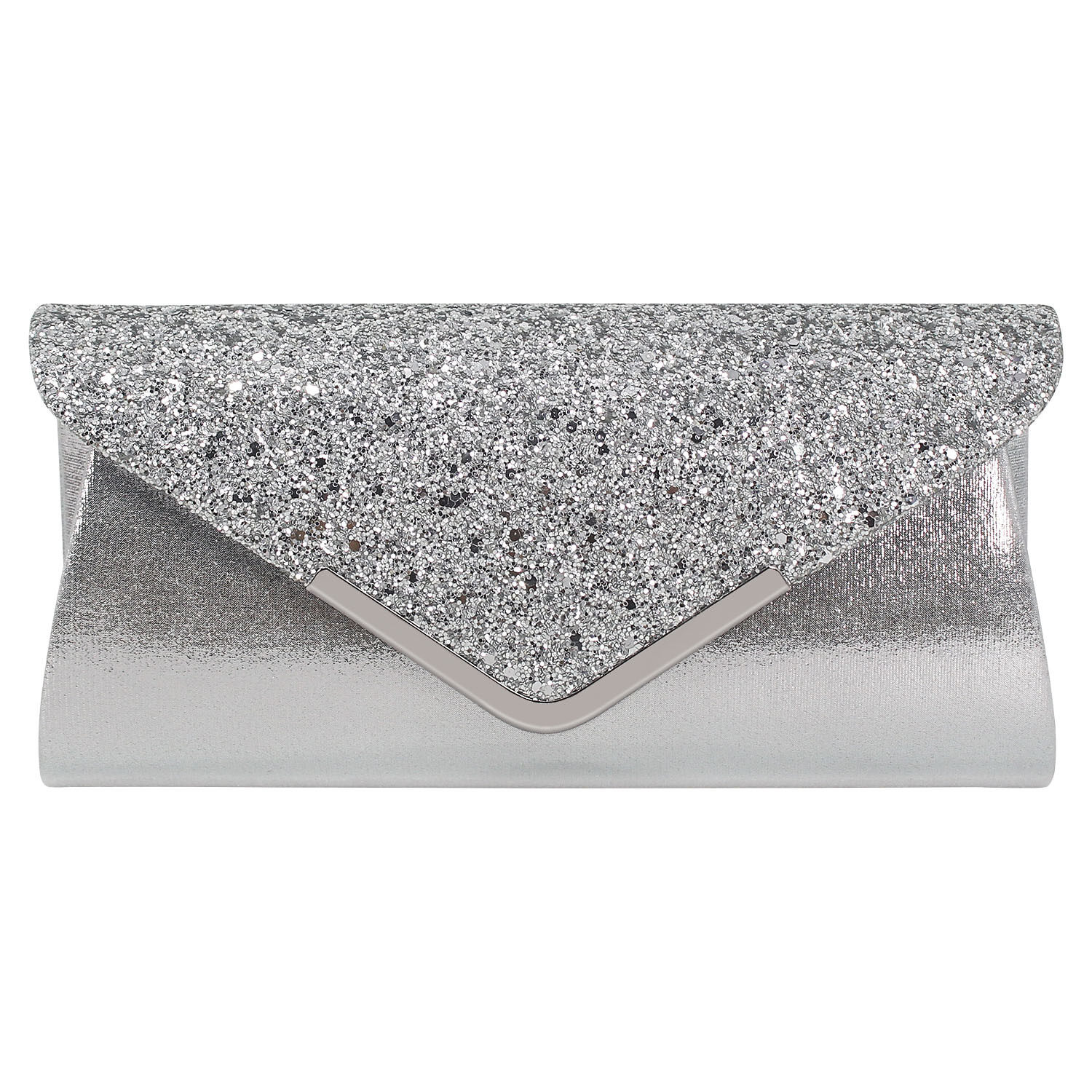 silver prom clutch