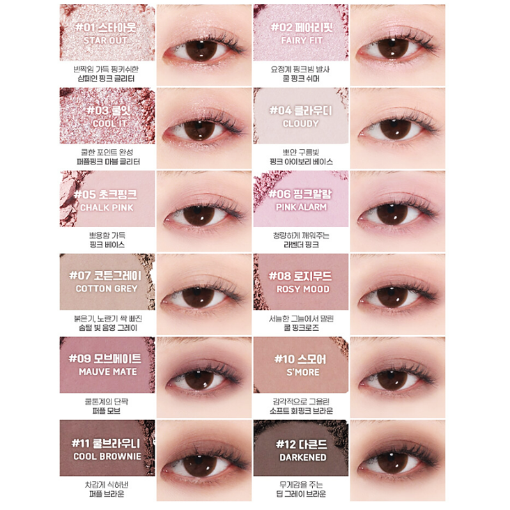 [Colorgram] Pin Point Eye Shadow Palette 9.9g / Special Set (8.9g,9.1g)