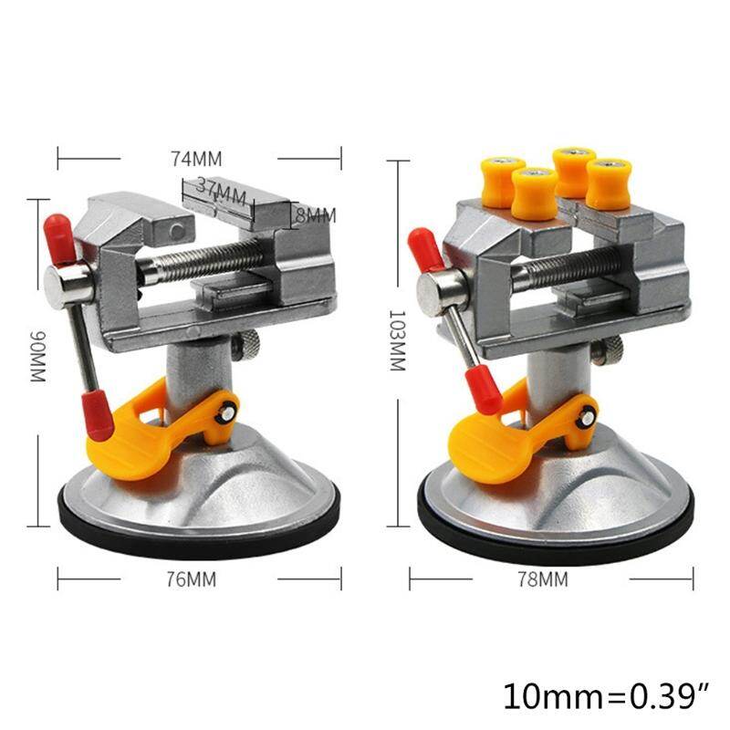 Adjustable Fixed Electric Small Table Bench Vise 360 ° Rotatable Grinder Rotary Hand Drill Suction Cup Fixed Frame Mini