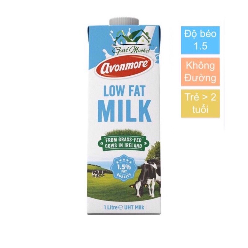 [CHỈ GIAO HCM] SỮA TƯƠI ÍT BÉO LOW FAT MILK AVONMORE 1L