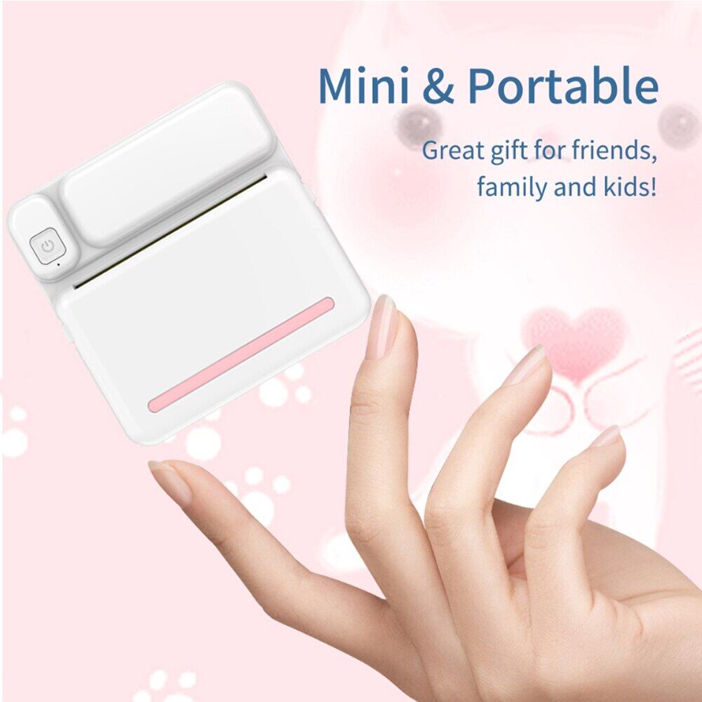 Mini Printer Portable Thermal Printer Pocket Photo Label Printers Sticker Inkless Bluetooth Miniprint For Phone 200Dpi Printing