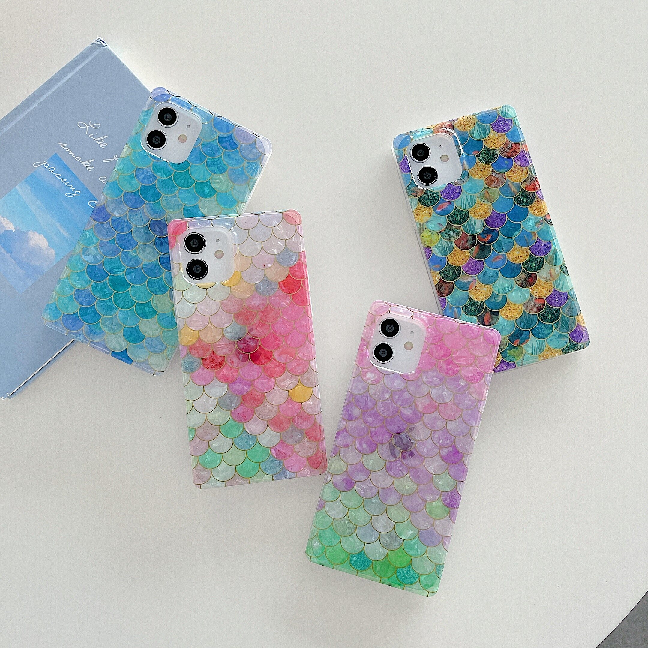 KISSCASE For iPhone 14 Pro Max Square Electroplating Shell Pattern Soft TPU IMD Case Anti-drop Pattern Phone Case For iPhone 14 Plus 13 12 11 Pro Max Xr Xs Max X Back Cover Case