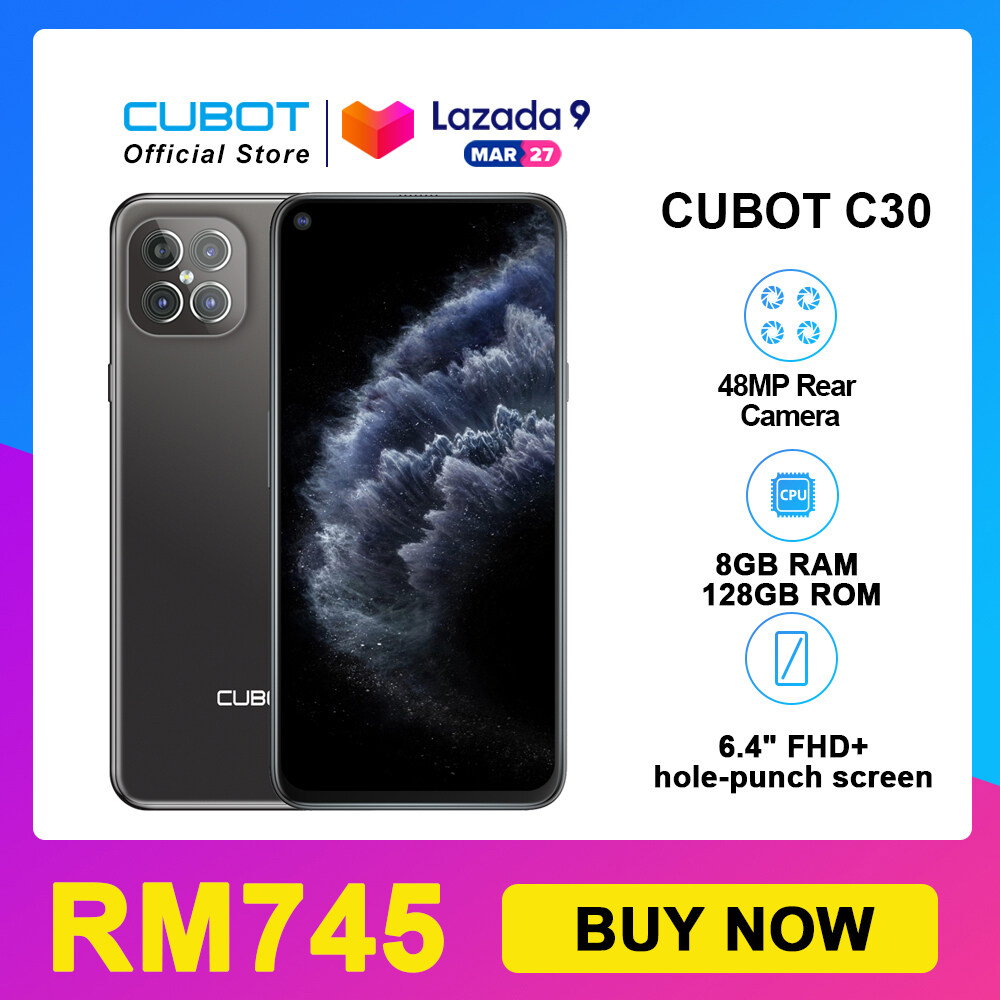 Cubot C30 8gb Ram 128gb Rom Mobile Phone 48mp Quad Ai Camera 32mp Selfie Helio P60 Nfc 6 4 Inch Fhd Android 10 Original Handphone Lazada