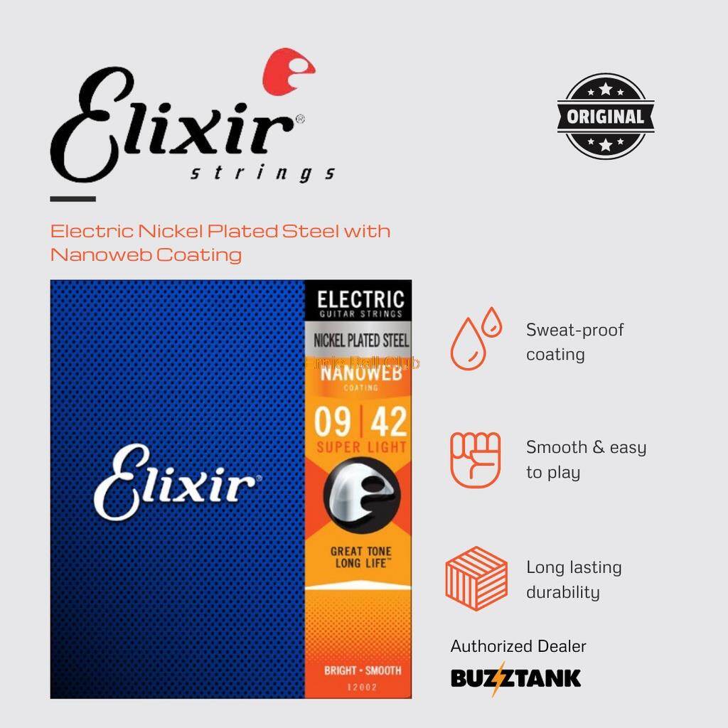 3 Sets Elixir Nanoweb Electric Guitar Strings Baritone Acoustic Guitar Strings 11002 11027 11052 16002 16027 16052 12002 12052