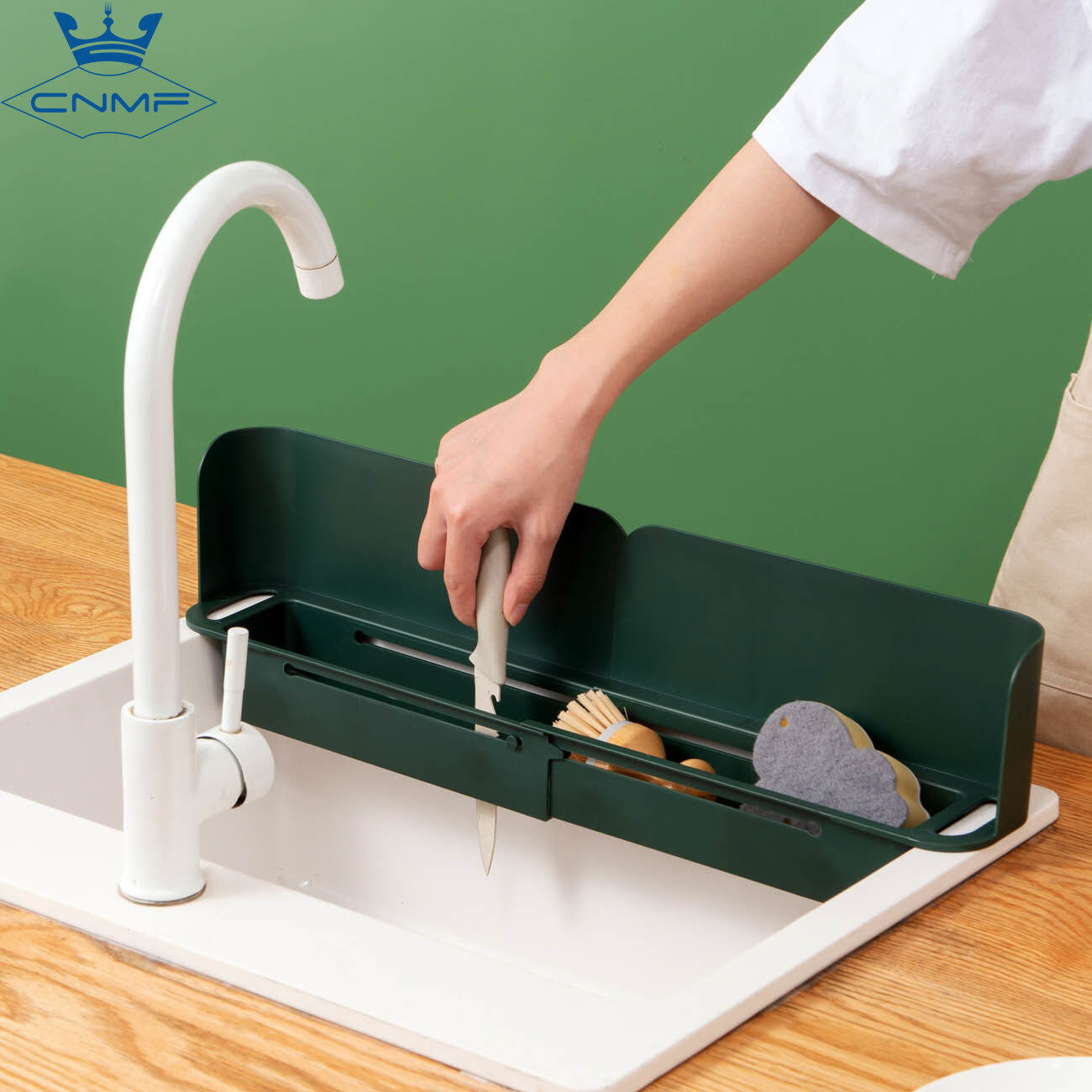 CNMF Curved Design Adjustable Multifunctional Water Retaining Device Kitchen Utensils