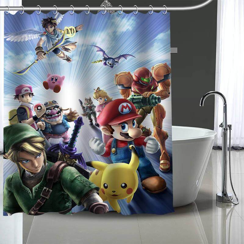 Shower Curtains Super Mario Bros Game Shower Curtain With Color