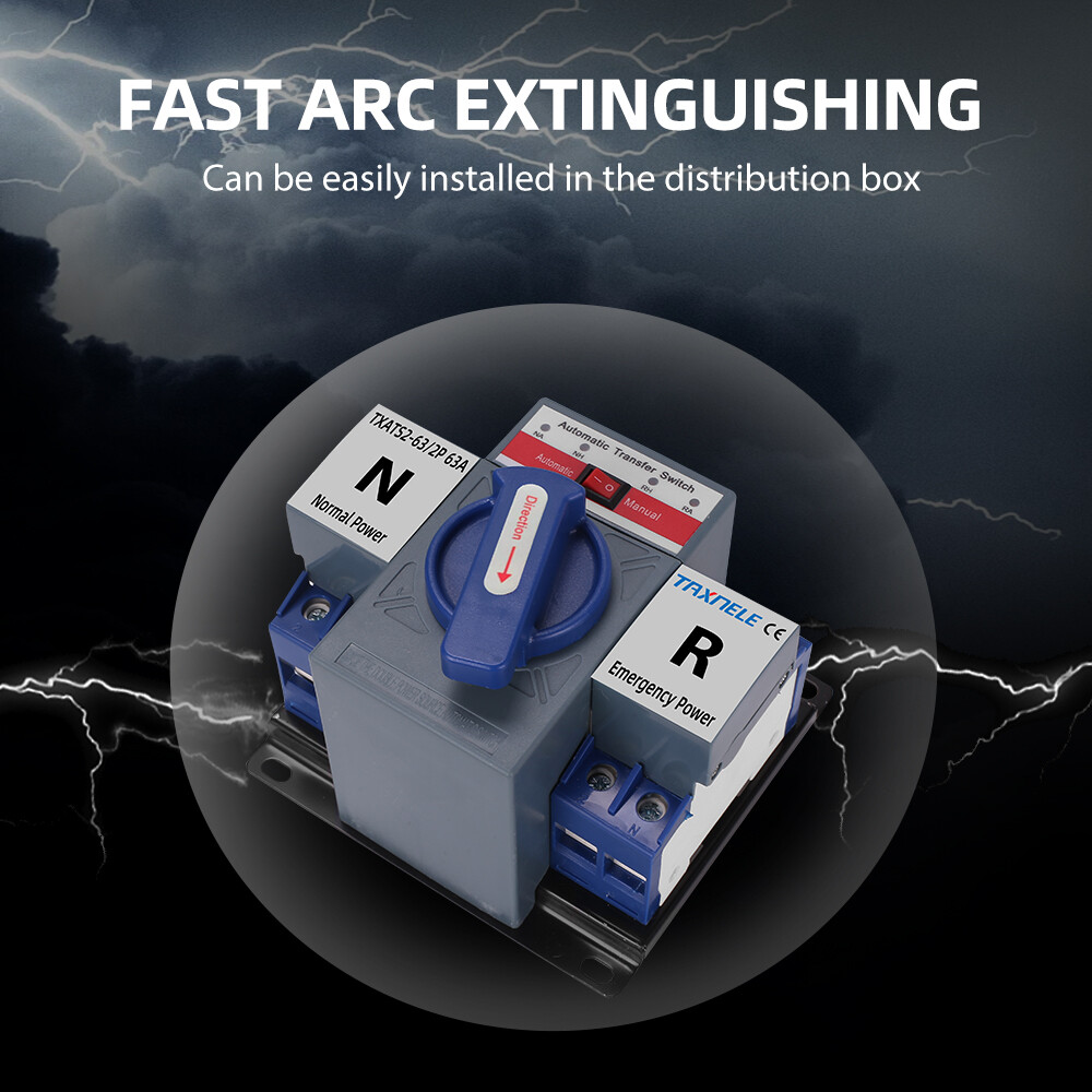 ATS 2P 4P 63A 230V vi ngắt mạch năng lượng kép công tắc chuyển tự động tự động chuyển đổi