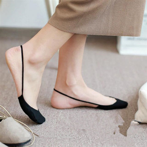 5-Pair Pack No-Show Socks Women's Hidden Cotton Ultra-Shallow Socks Summer High Heels Strap No-Show Socks Half Palm Forefoot Socks