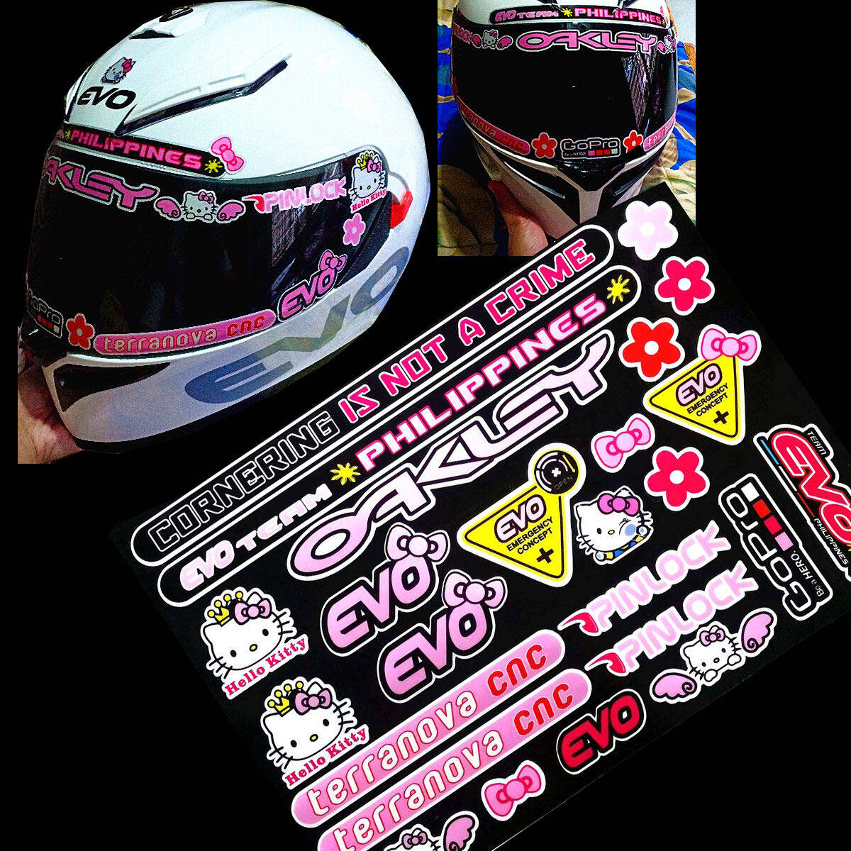 EVO Mũ Bảo Hiểm Kitty Miếng Dán Phản Quang Đề Can MotoGP