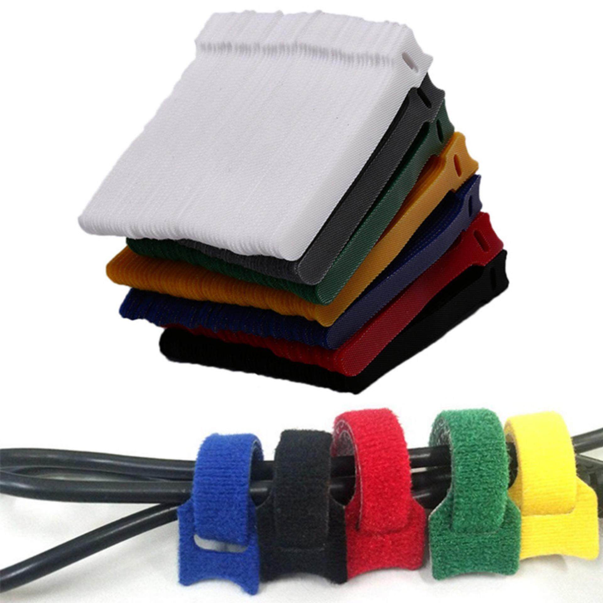 50pcs Reusable Nylon Strap Hook and Loop Cable Cord Ties Tidy Organiser Durable