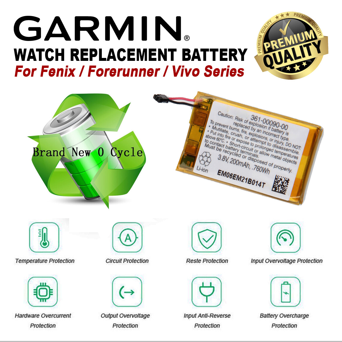 Smartwatch Garmin Vivofit Battery Type GARMIN Watch Replacement