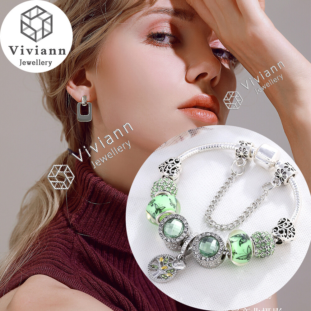 , Trang Sức Hàn Quốc Mặt Dây Chuyền Hình Lá Bạc Sterling S925 Vòng Tay Quyến Rũ Thời Trang Cho Nữ Hoa Trang Sức Thần Tiên Gấu Trúc