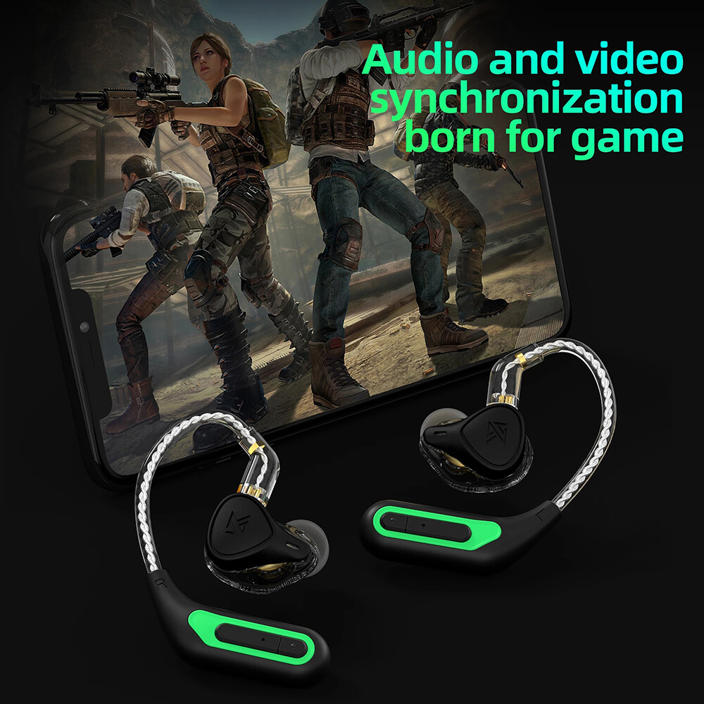 KZ AZ10 Wireless Earphone Replacement Module Upgrade Bluetooth 5.2 HiFi Lossless Earhook Noise Cancellation Professional Sports Headset Replaced Cable Three Frequency Balanced Super Sound Field Gaming Headset Hook For KZ ZSN Pro ZEX Pro DQ6 ZAS