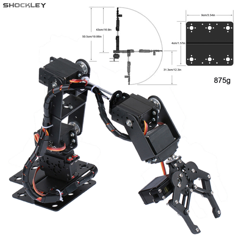 Shockley Robotic Arm Kit 6DOF Programming Robot Arm DIY Programming Robot Kit with Open Source Code and Tutorial