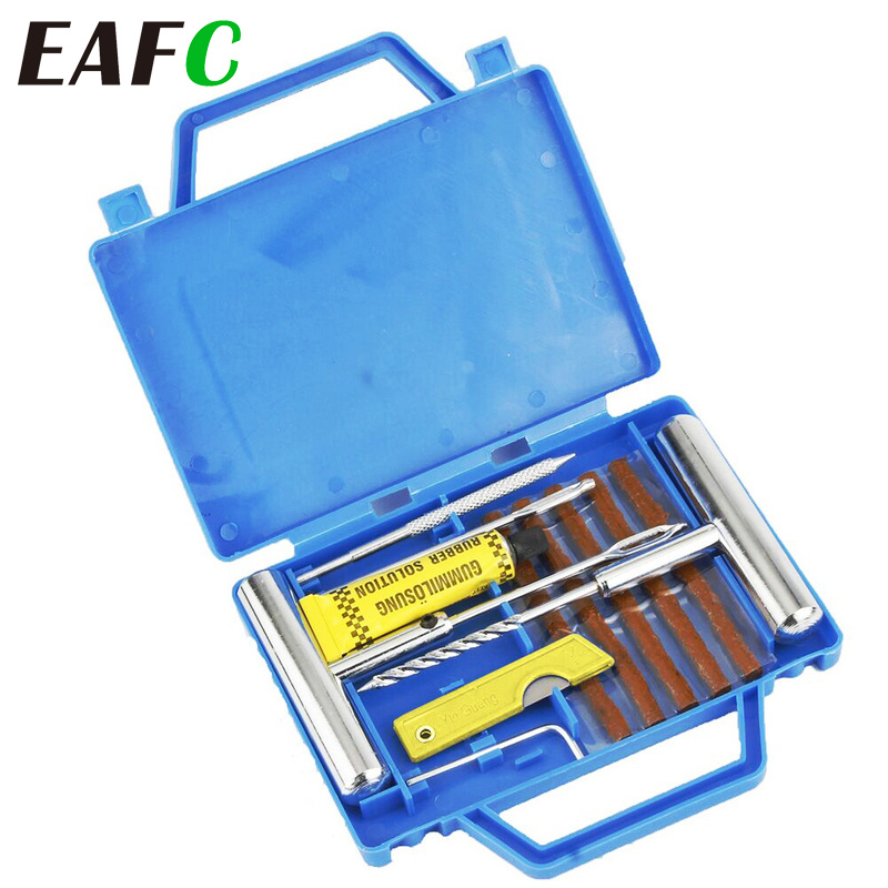 11pcs Car Van Motorcycle Bike Emergency Heavy Duty Tubeless Tire Puncture Professional Repair Kit Plug Set Tyre Repair Kit