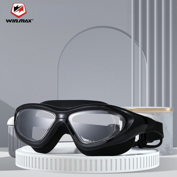 WinMax Big Frame Professional Swimming Waterproof Soft Silicone Glasses Swim Eyewear Anti-Fog UV Men Women Goggles Diving Glasses Adlut